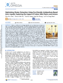 Optimizing Gluten Extraction Using Eco Friendly Imidazolium Based Ionic Liquids Exploring The Impact Of Cation Side