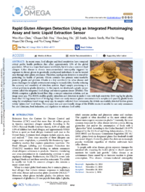 Rapid Gluten Allergen Detection Using An Integrated Photoimaging Assay And Ionic Liquid Extraction Sensor